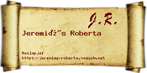 Jeremiás Roberta névjegykártya